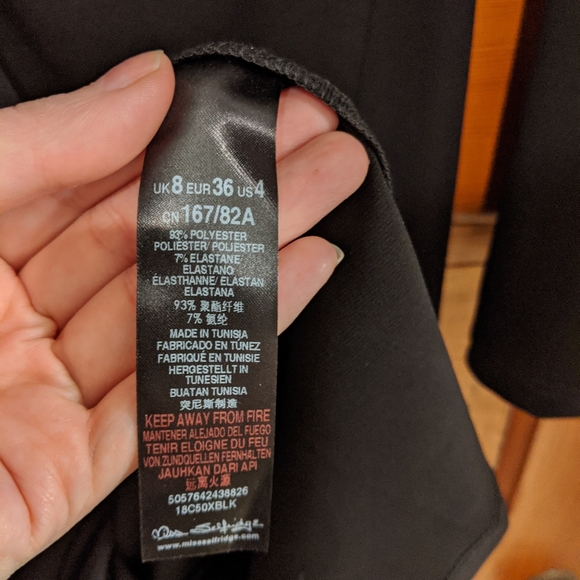 Miss Selfridge Bodycon Black Dress w/ Cutouts - Picture 6 of 8